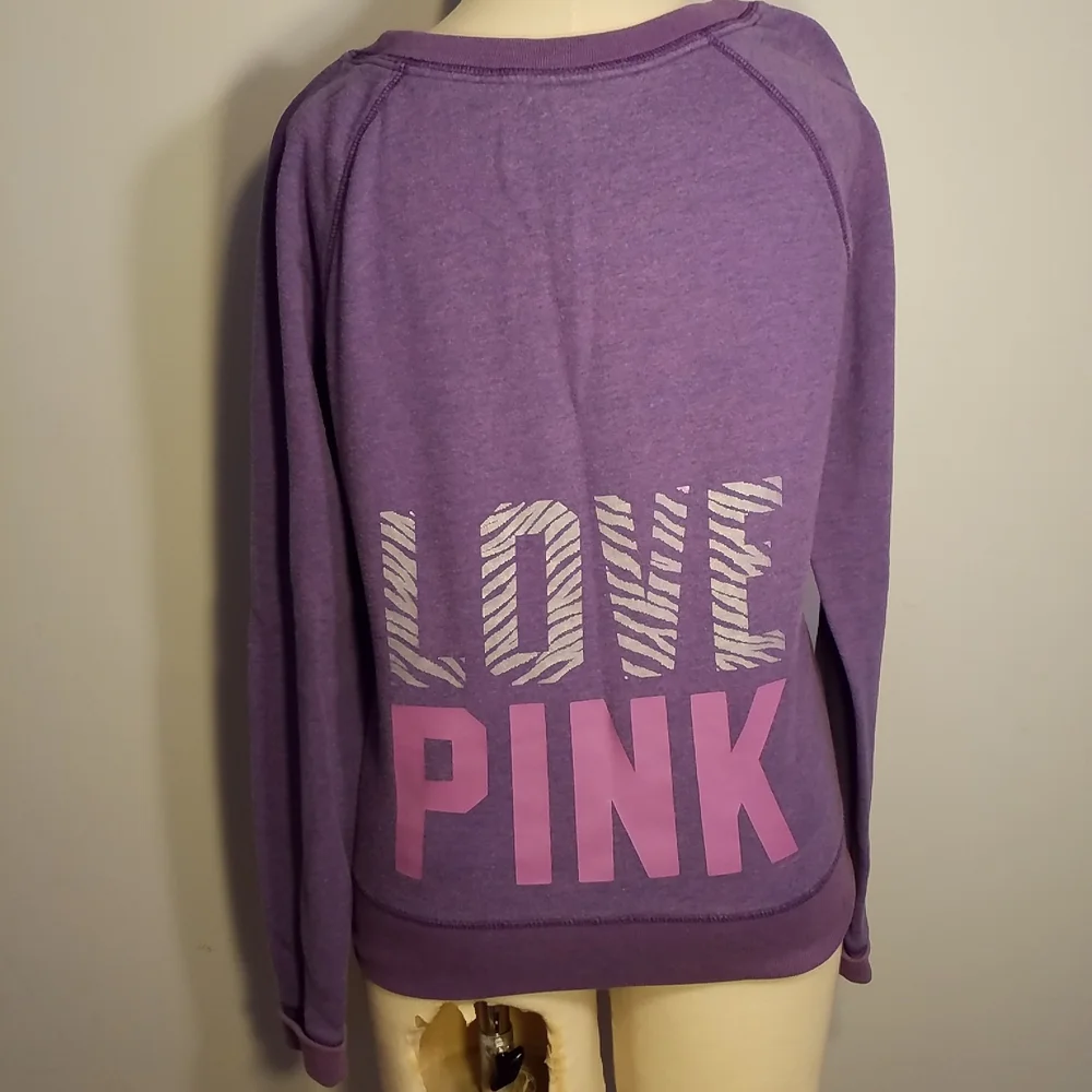 VICTORIA'S SECRET PINK Crewneck Sweatshirt Small Purple - Picture 1 of 5